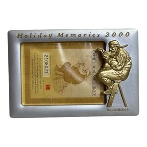 Vtg Kodak Santa Claus Photo Frame Norman Rockwell Limited Ed. COA Silver & Gold